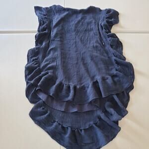 Mia Joy Dress Girls Size 8 Navy Blue Ruffle Sleeveless Party Layered whimsy Boho